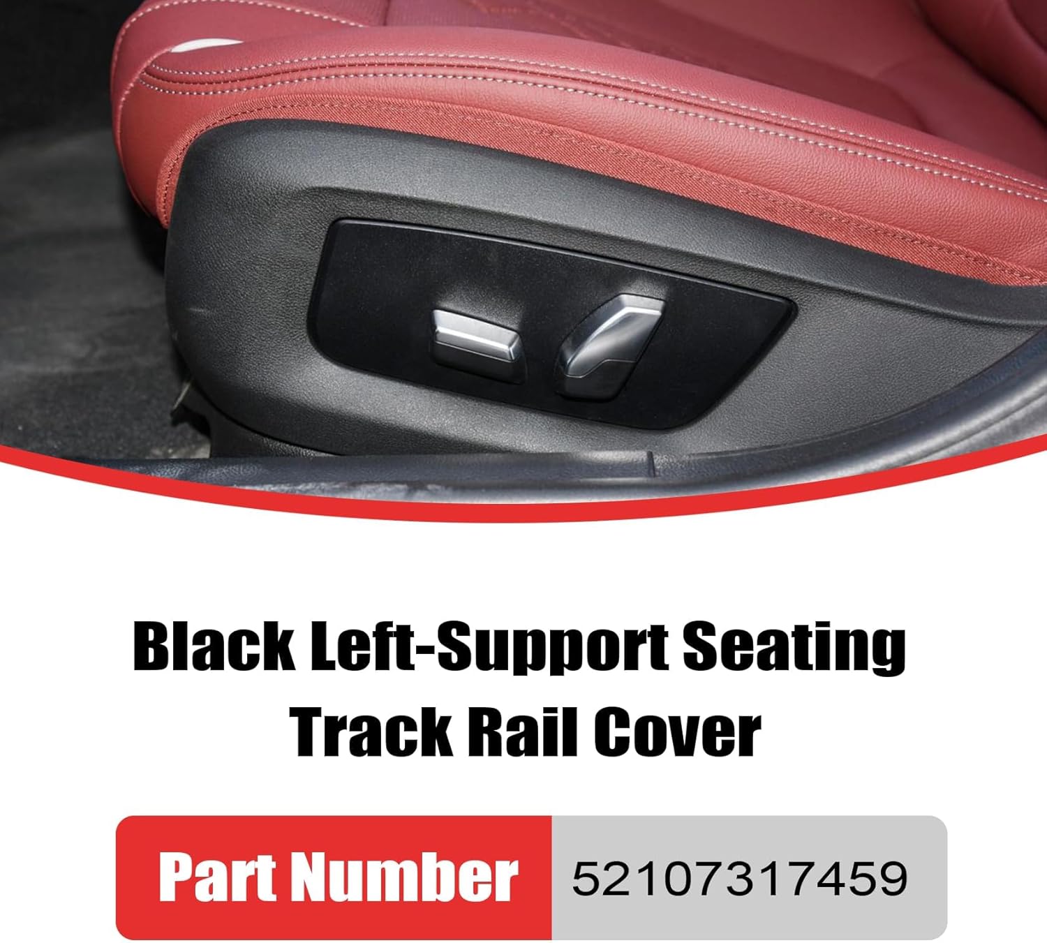 FZJDSD Black Left Support Seating Track Rail Cover Compatible with BMW 5 Series F07 F10 F11 G30 G31 6 Series G32 7 Series F01 F02 F03 G11 G12 X5 F15 X6 F16 F86 2010-2023 Replace 52107317459