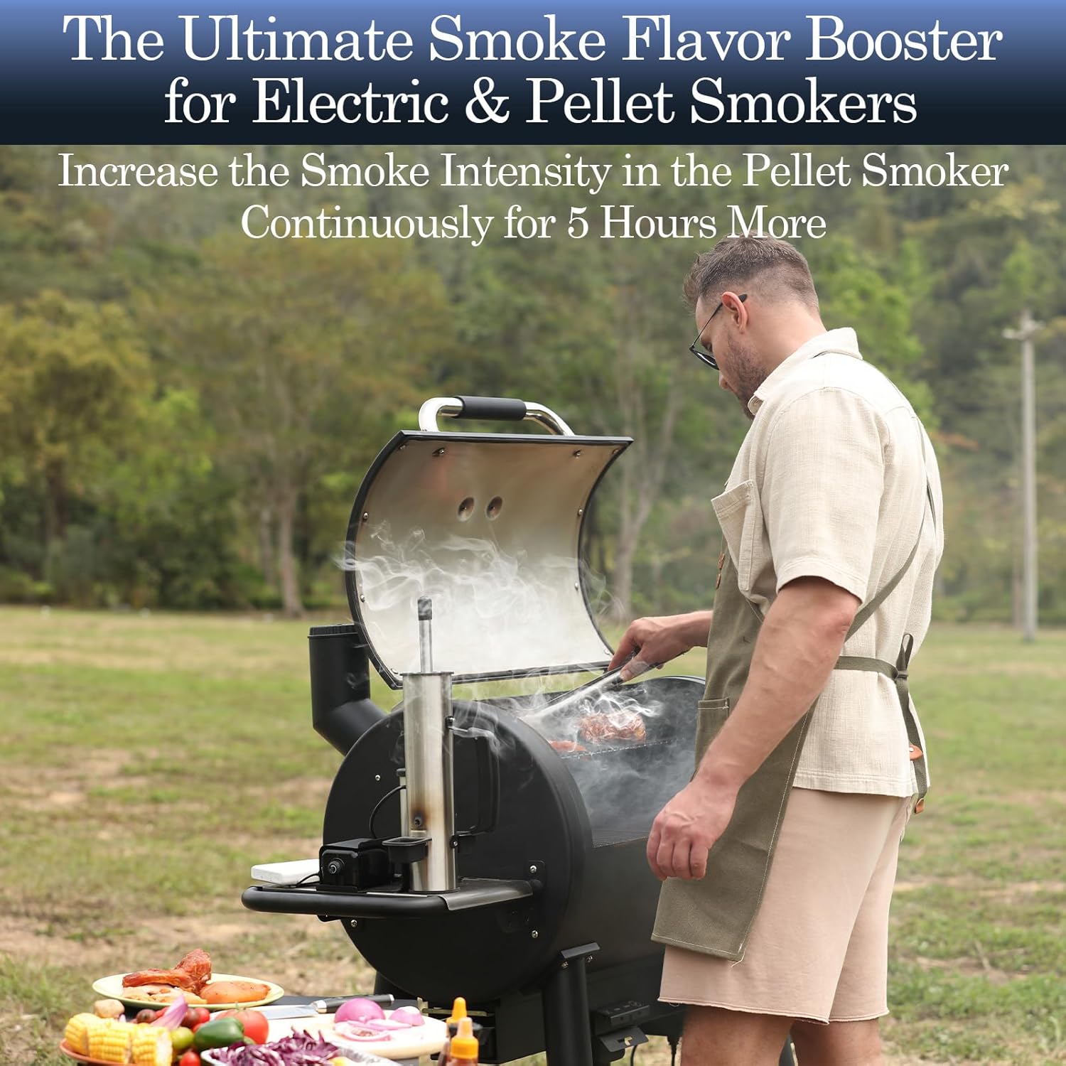 Cold Smoke Generator for BBQ Grills & Smokers – Boost Smoke Output & Flavor, Heavy-Duty Stainless Steel Cold Smoker Attachment for Meat, Cheese, Salmon，Fish, Bacon,Fits Traeger, Pit Boss,Weber Ect.