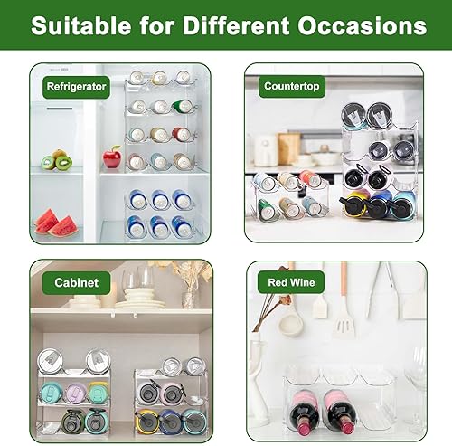 Miniatura 6 de Organizador de botellas de agua  Paquete de 8 estantes apilables para almacenamiento de botellas de agua, organizador de botellas de agua para