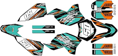 Kit de gráficos para KTM 50SX Mini SX50 (2009-2011) Rugged Series Teal de 21 mil, calcomanías de motocicleta Dirt Pit Bike, accesorios de motocross,