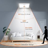 BLNAN 24W LED mozgásérzékelős mennyezeti lámpa, 3000-5000K, 2400lm, 30cm 5