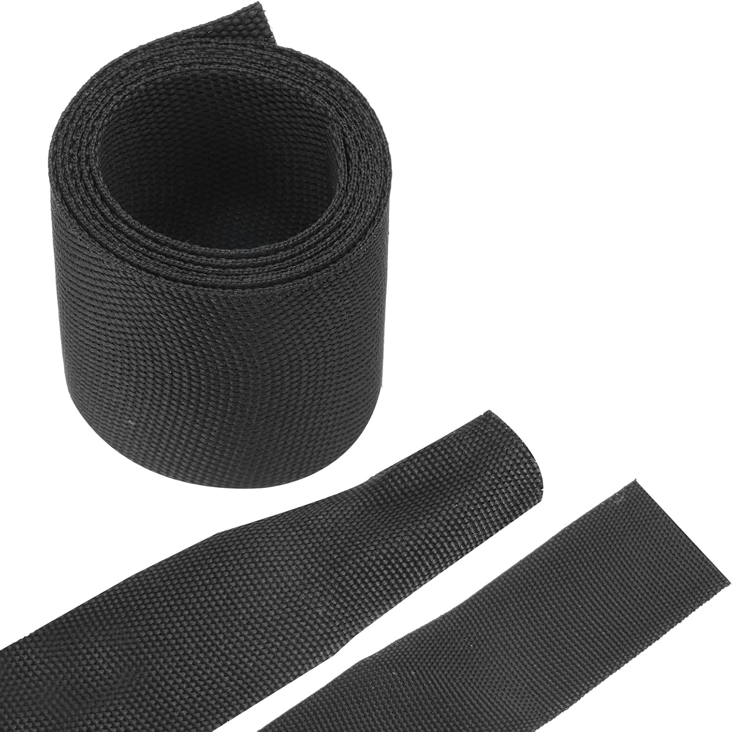 MECCANIXITY Braided Cable Sleeves Heat Shrinkable Fabric Sleeving, 2" 40ft Black 2:1 Ratio Heat Shrinkable Cord Protector for Harness Cable, Network Cable Protection, Cable Management