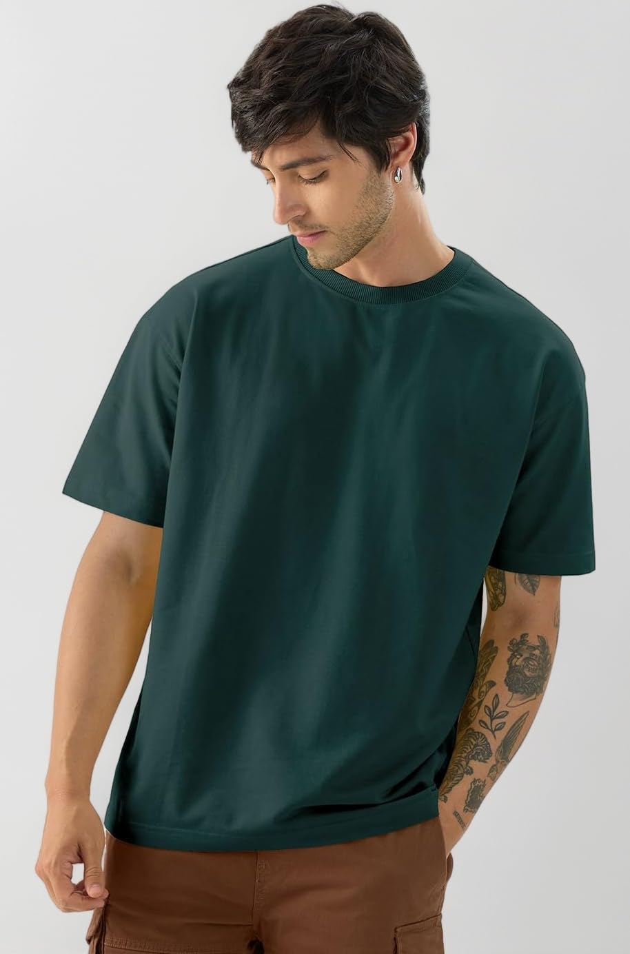 Men Cotton Solid Regular Fit T-Shirt