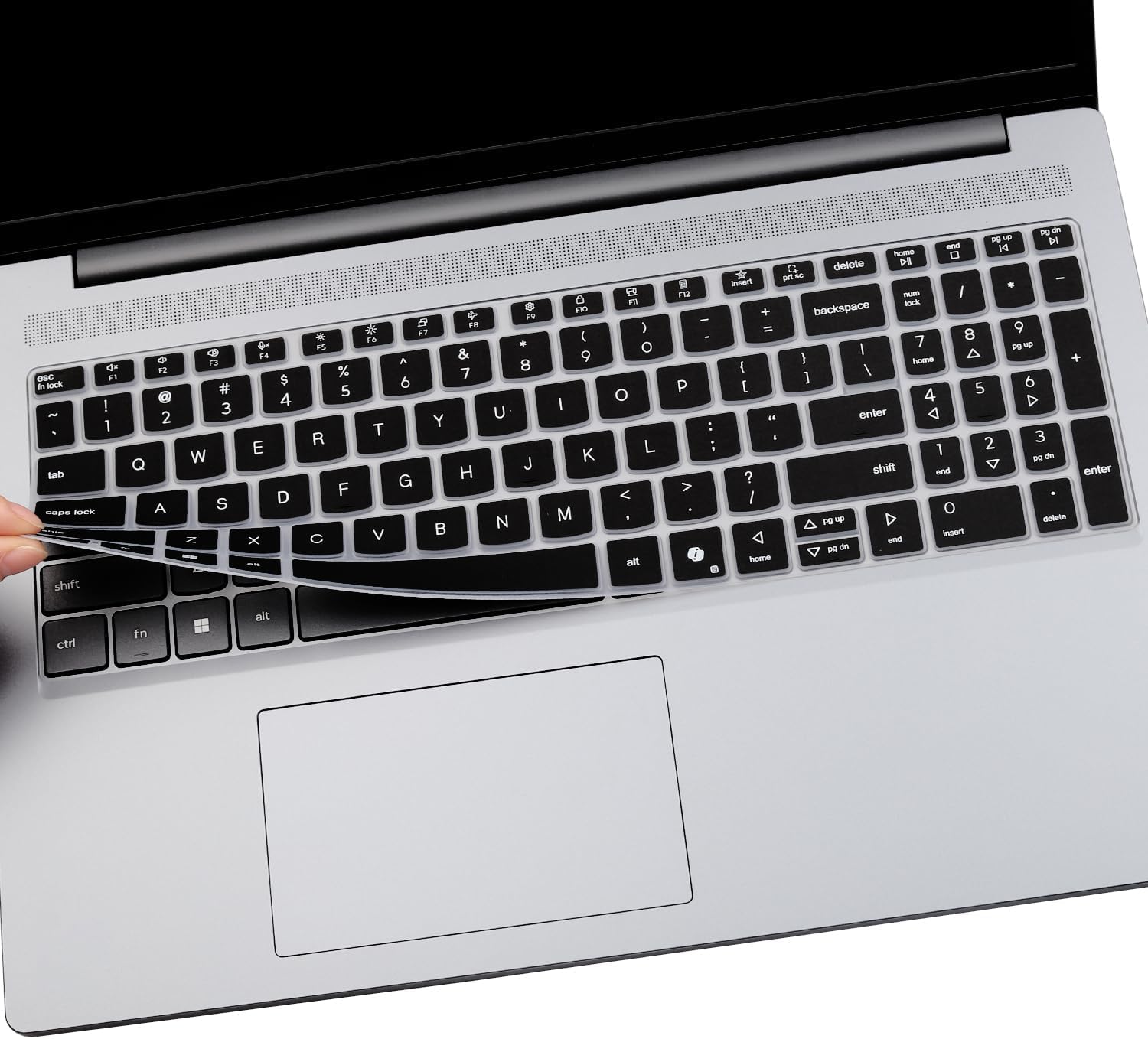 ifyx Silicone Keyboard Cover for Lenovo IdeaPad Slim 3/3i/3X 15.3 (2026–2025), Slim 5/5i 16" 16IRH10 16AHP10 16ARP10 15IRU10 15AHP10 15IRH10 Keyboard Protector Skin (Not Fit 15.6") (Black)-picture-13