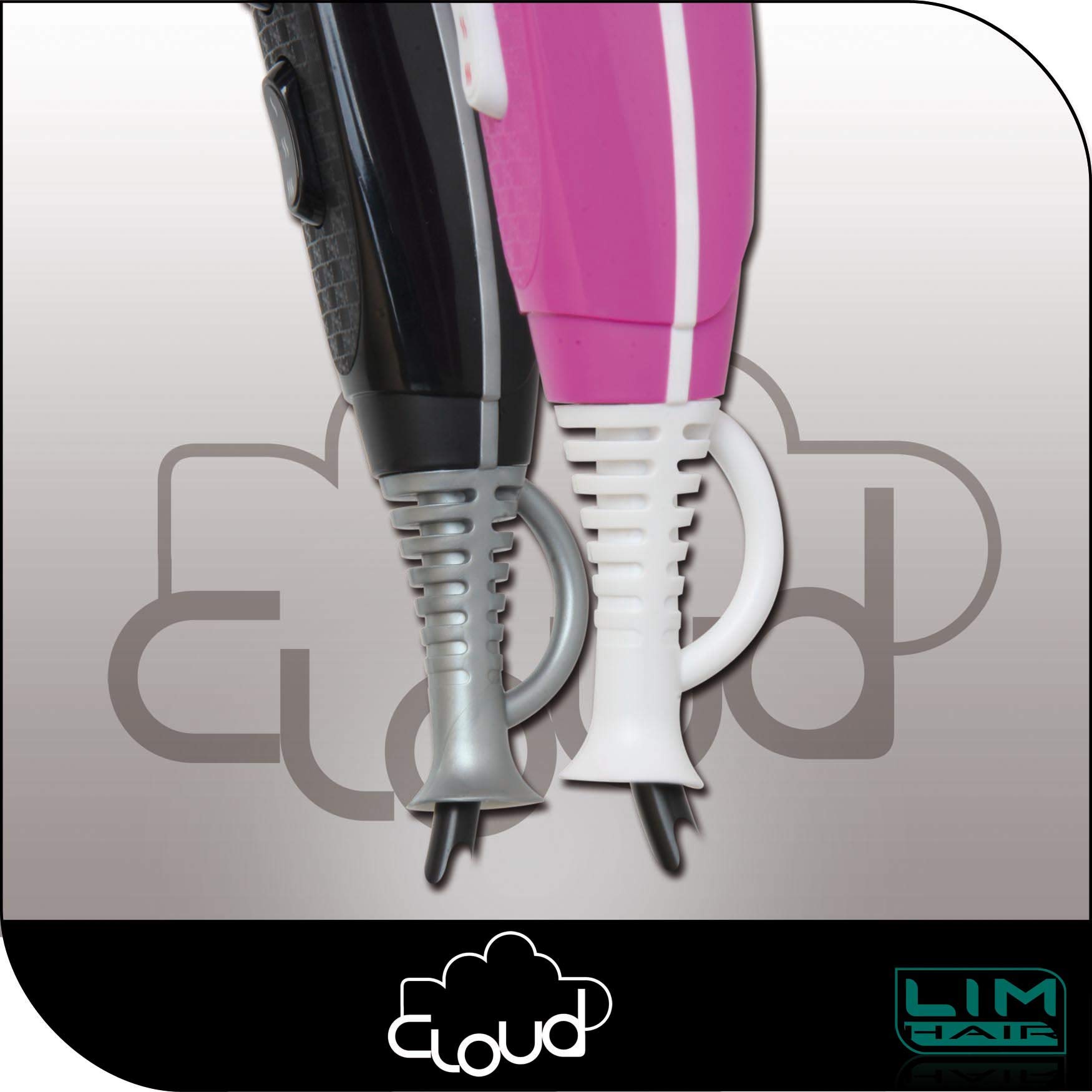Secador de cabello LIM HAIR CLOUD especialmente LIGERO para uso PROFESIONAL, de alta potencia 2200 W. IONIC TOURMALINE. Con 2 boquillas y 6 opciones de uso (FUCSIA)