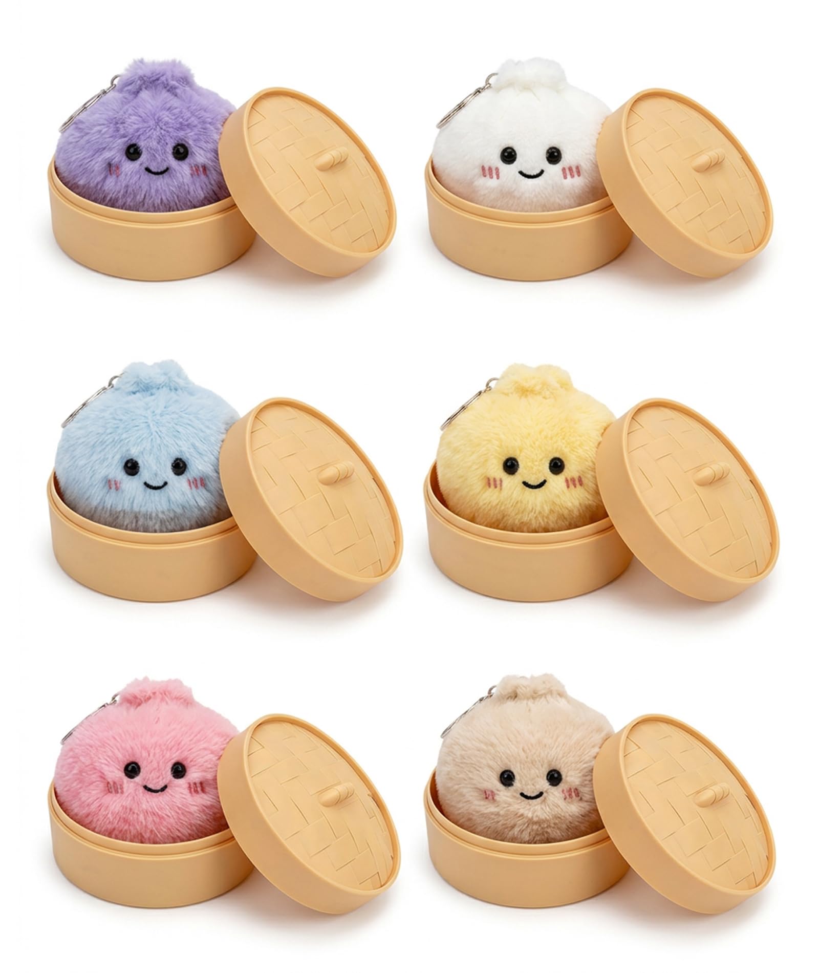 Dumpling Keychain, Funny Keychain Cute Stuff for Bags and Keys, Random Color Dumpling Squishy Toy, Funny Gifts for Young Adults and Students-image-41