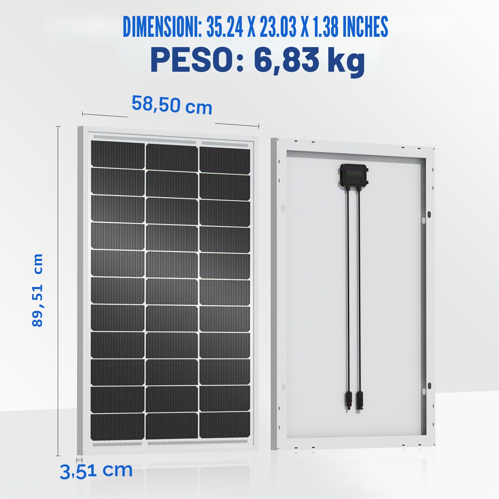 ECO-WORTHY Pannello Solare 12V 100 W, Monocristallino Fotovoltaico da 12V con Telaio in alluminio, Adatto per Barche, Camper, Casette da giardino, Casa