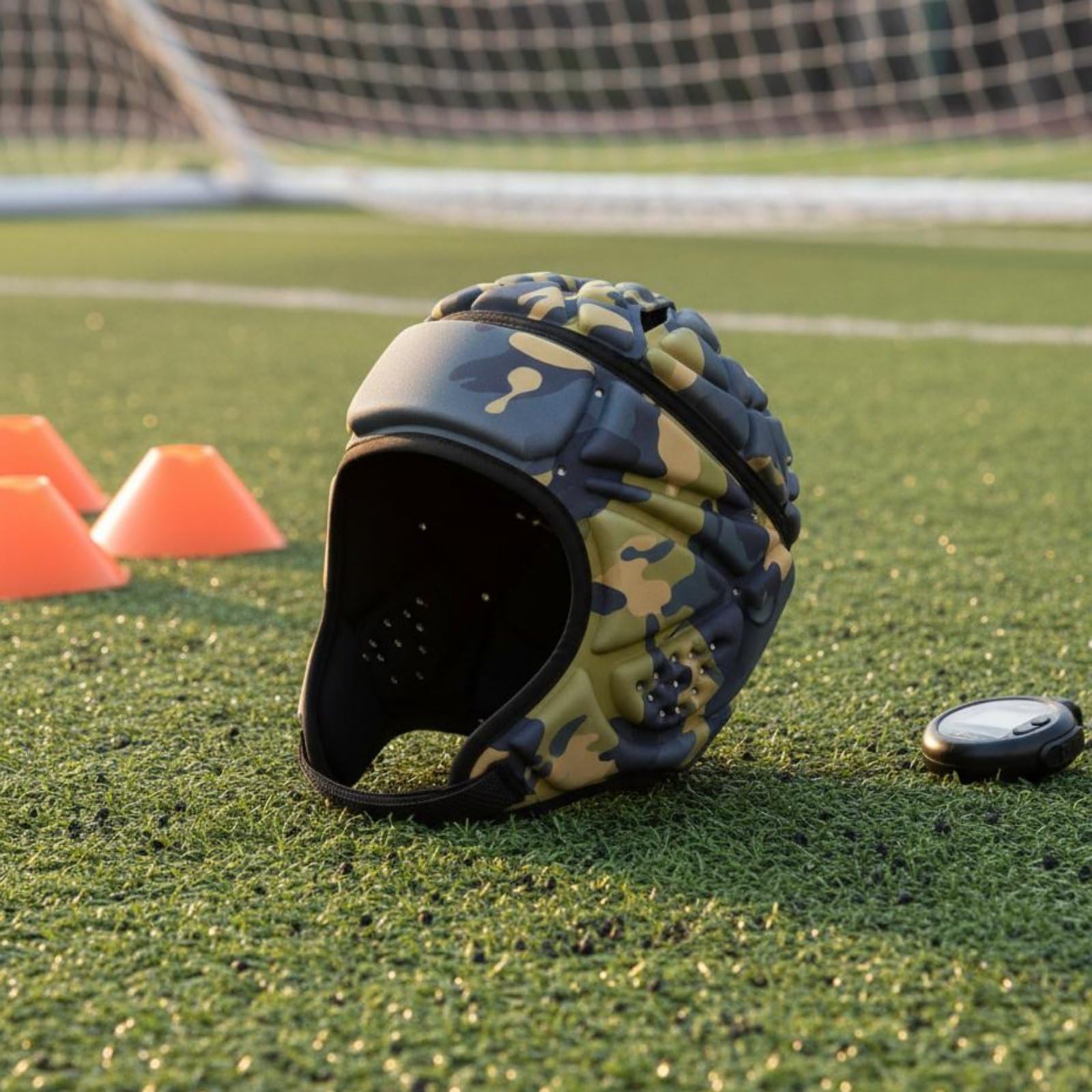 predolo Casco Morbido da Football, Vestibilità Regolabile, Casco Imbottito Antiurto Leggero, Caschetto da Rugby per Portieri
