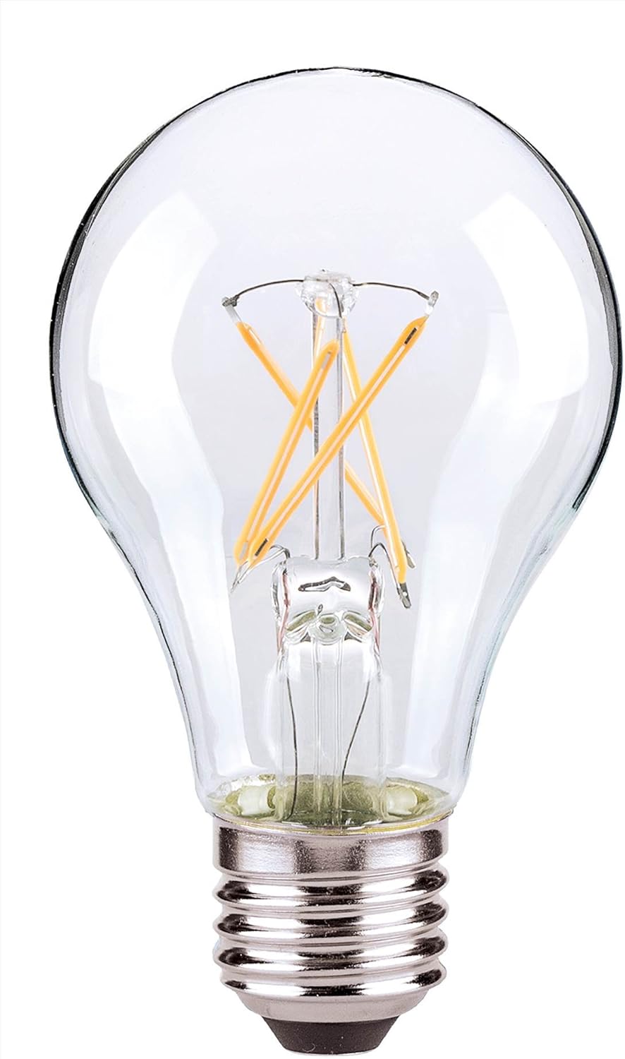 24 Pack - Satco 4.5 watt A19 LED; Clear; Medium Base; 2700K; 450 lumens; 120 Volts - S9875