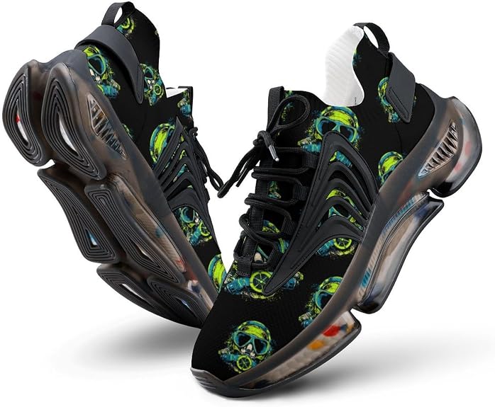Scuba Skull Novelty Men's Sporting Shoes Lightweight Elastic Running Shoe Tennis Sneakers