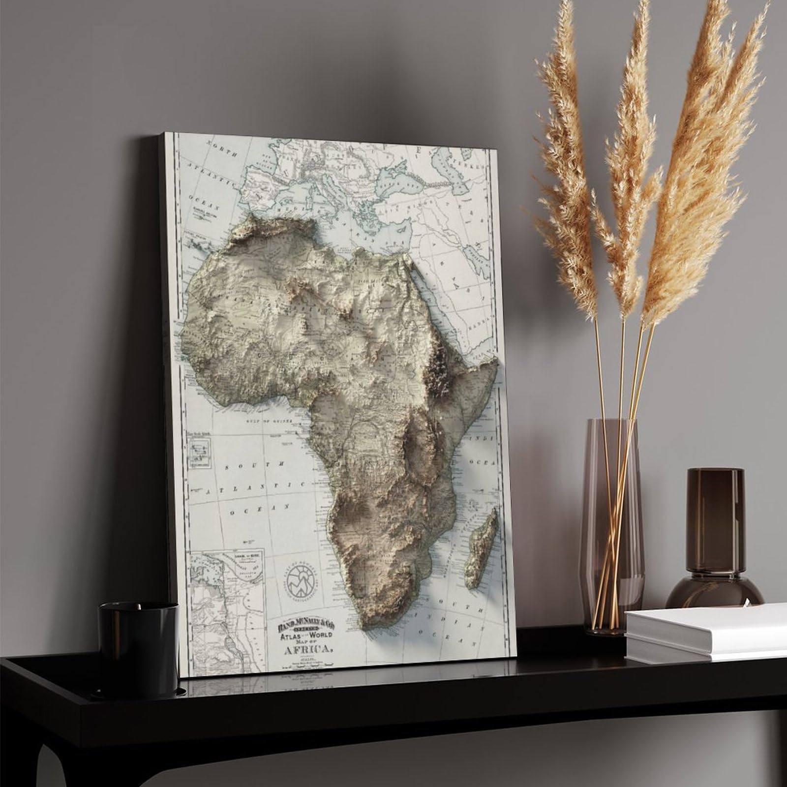 イタリア製 古地図 オールドマップ ガラス 額絵 アンティーク