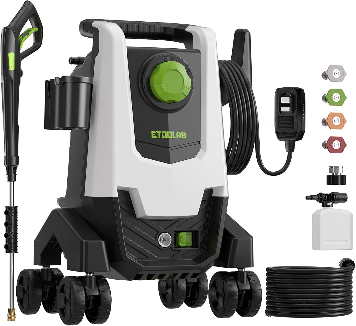 Pressure Washer, 5000PSI 3.0GPM Power Washer with 35FT GFCI Power Cord,Foam Cannon,4 Quick Connect Nozzles, 23FT Hose High Pressure Washer for Cars, Fences, Patios, and Driveway