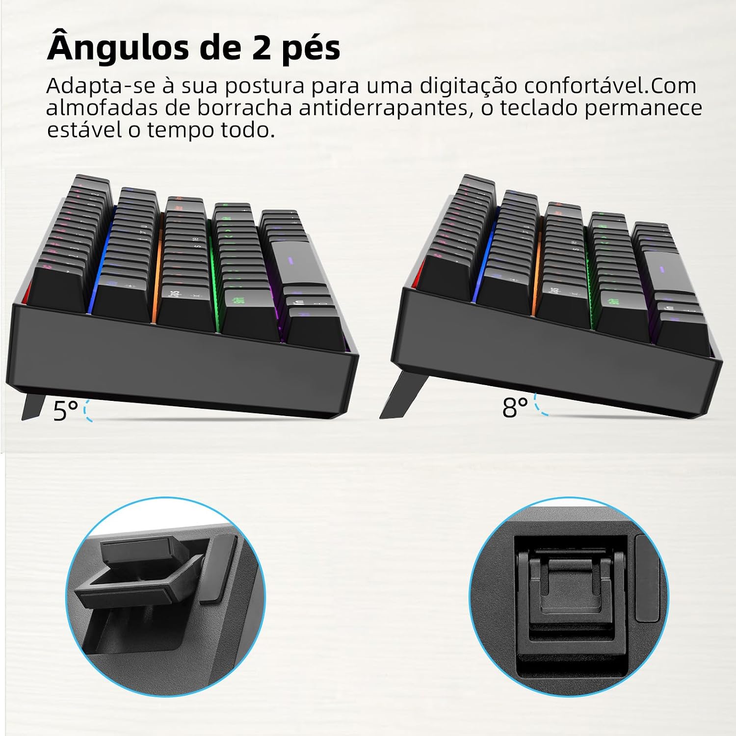 GOKOCO Teclado Mecânico Gamer A1802 Preto Black