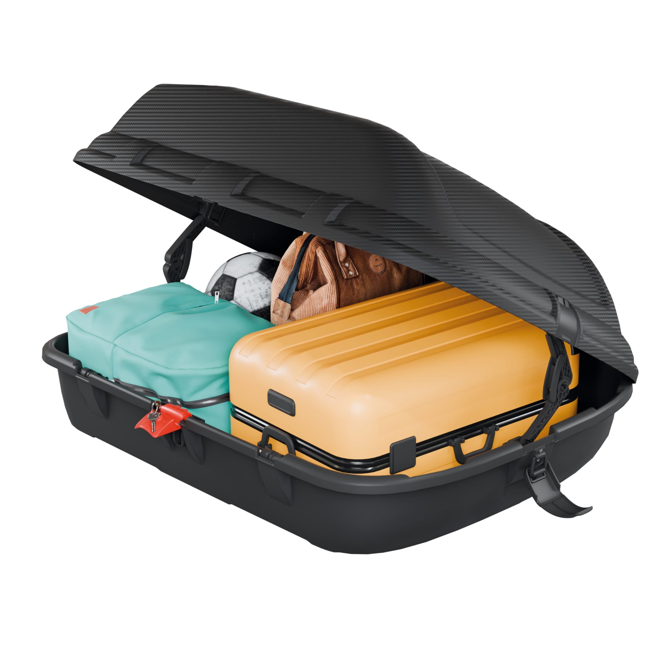 Box Baule da Tetto Auto 270 Litri Universale Impermeabile – Portatutto per Barre Portapacchi, Resistente all’Acqua, Facile Montaggio, Ideale per Viaggi e Vacanze
