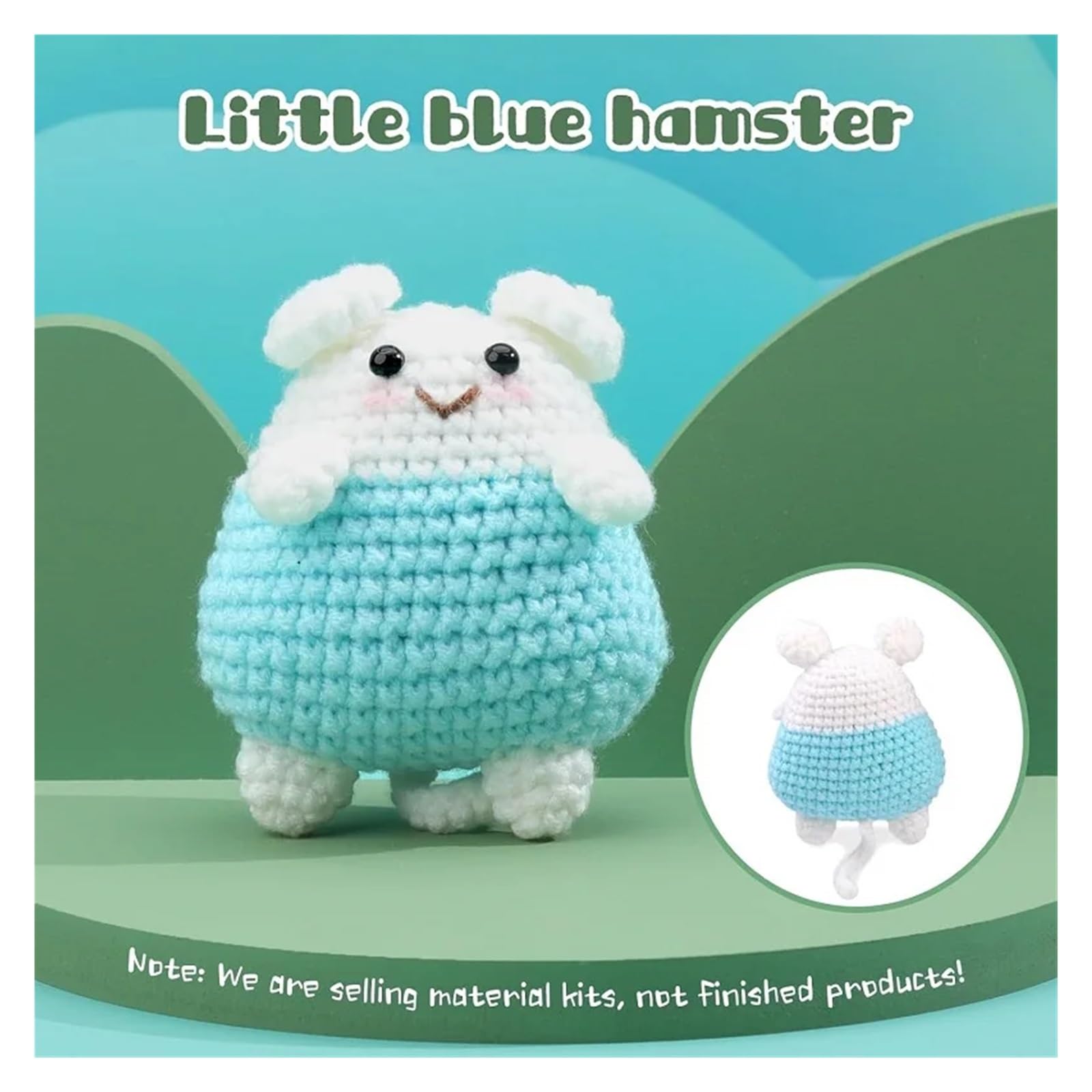 Kit Ganchillo Kit de inicio de animales pequeños de crochet for adultos con agujas de crochet, hilo de fibra de poliéster, instrucciones y marcador de puntos.(Mouse a)