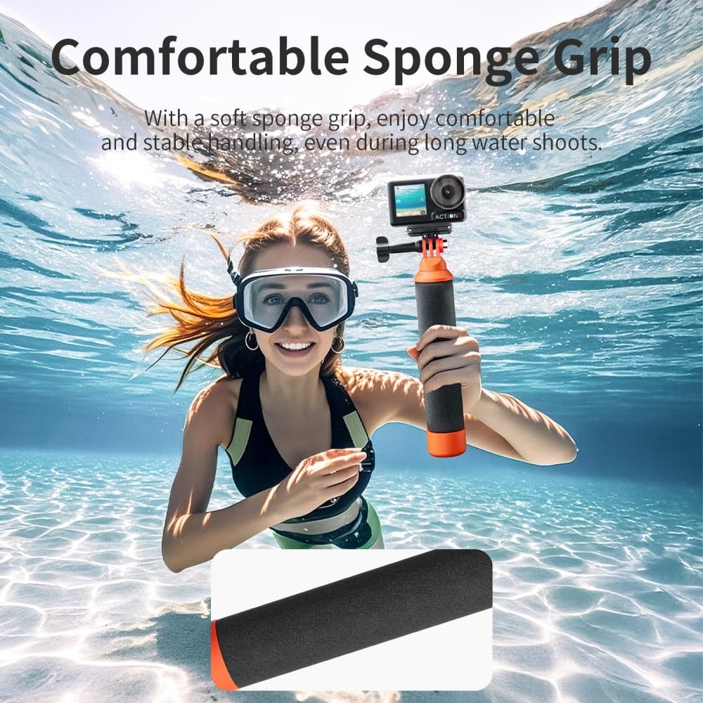 Poignée anti-coulée universelle pour caméra de sport INSTA 360 X5 X4 Ace Pro 2 Barre de flottabilité pour DJI Osmo Action 5 4 et autres caméras de sport