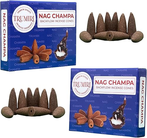 Miniatura 1 de Nag Champa - Conos de incienso de reflujo  Total de 20 conos de incienso en cascada  Paquete doble de 10 conos de incienso de reflujo  Conos de