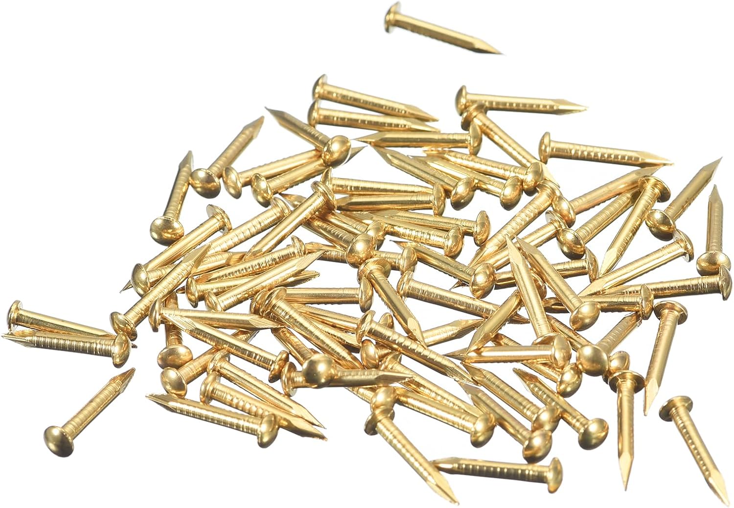 160pcs Small Small Nails 1.5mmx12mm(D)Brass Nails Hardware Nails Small Nails Paintings for Decorative Boxes DIY Wood Home Accessories, Brass Tone
