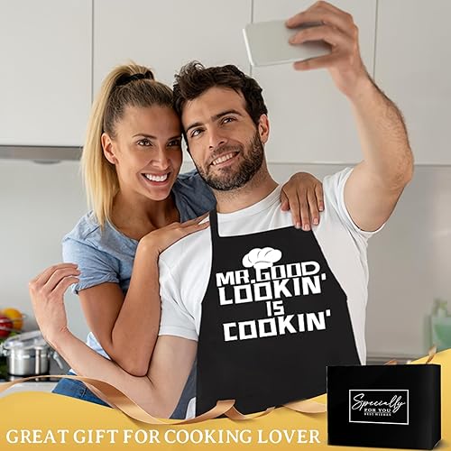 Miniatura 5 de DHQH Divertido delantal de cocina para mujer, delantal de chef para hornear y cocinar con 2 bolsillos, cumpleaños, día de la madre, inauguración de