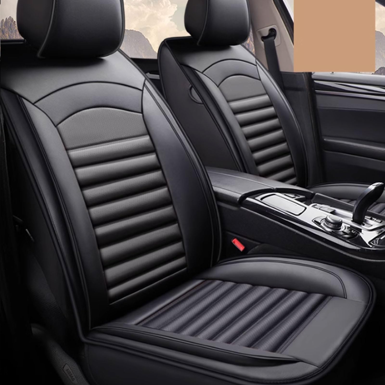 Funda Asiento Coche para Ford Ranger XLT XL Laria, 5 Plazas Cuero Delanteros Traseros Impermeable Cómodo Juegos Cubreasientos Protector Accesorios(Black)
