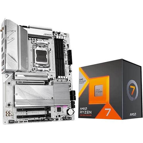 Micro Center AMD Ryzen 7 7800X3D CPU Processor with GIGABYTE B650 AORUS Elite AX ICE Motherboard (AM5, ATX, DDR5, Triple M.2, USB 3.2 Gen2X2 Type-C, WiFi 6E)