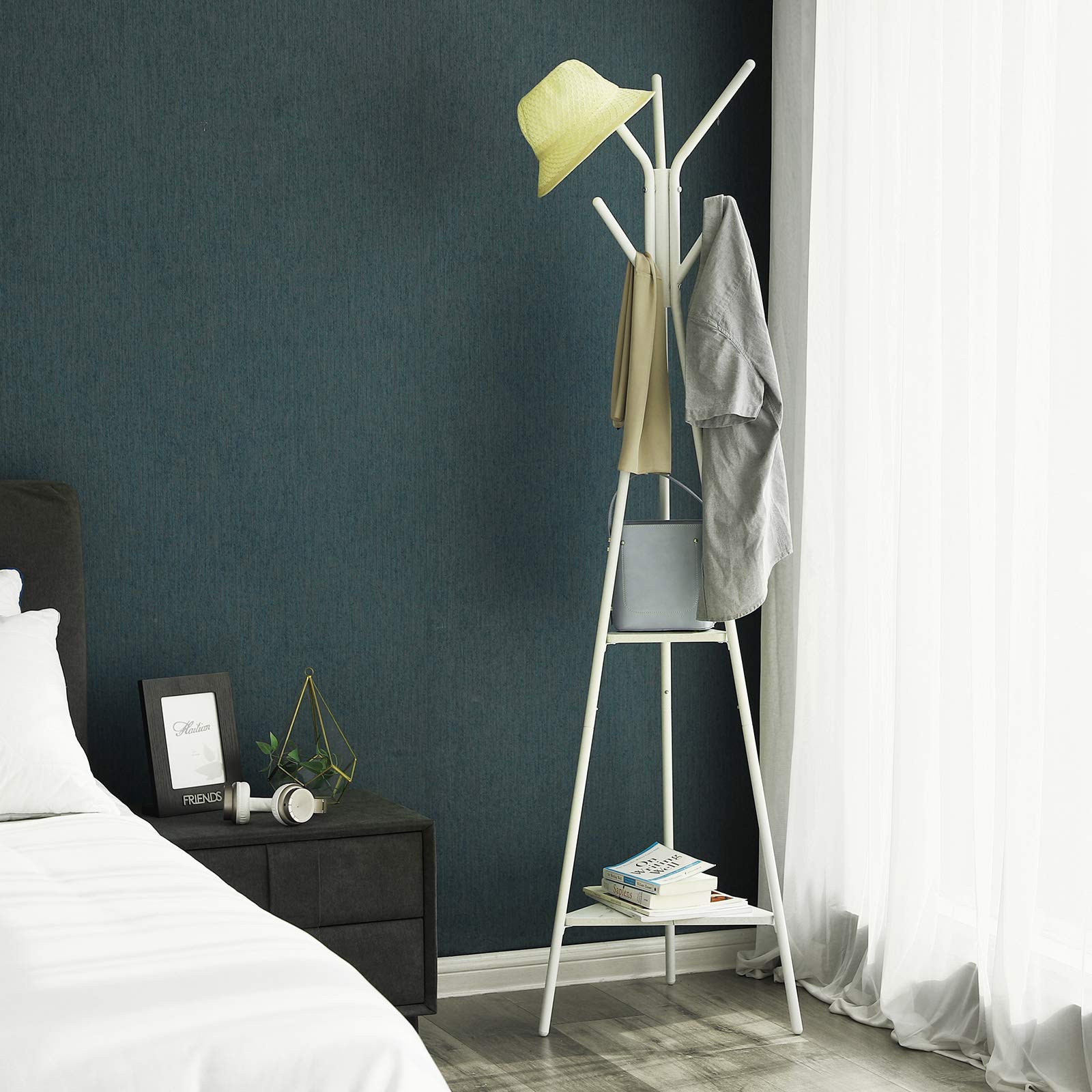 SONGMICS Coat Rack Stand, Coat Tree, Hall Tree Free Standing