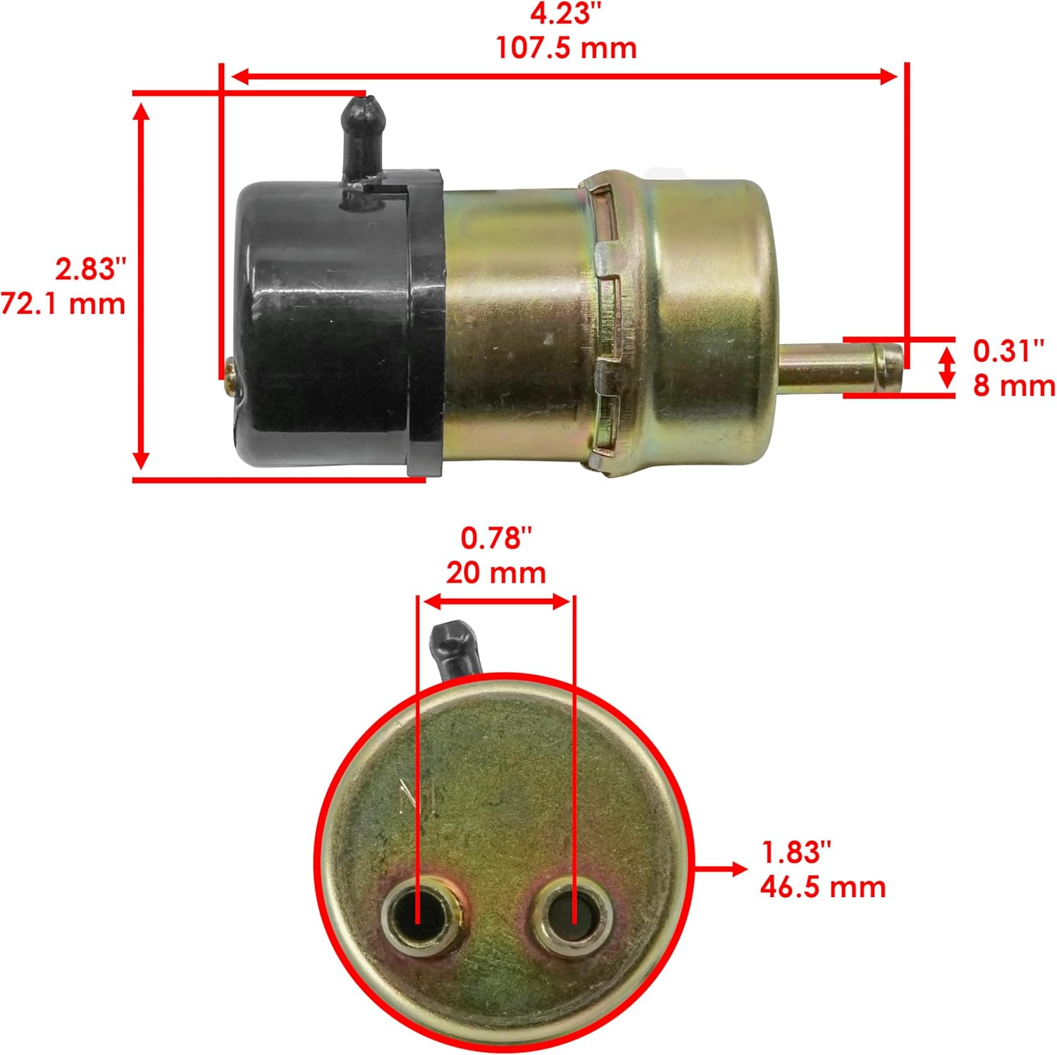 Caltric Fuel Pump compatible with Honda Vt1100C2 Vt-1100C2 Shadow Sabre 1100 2000-2007