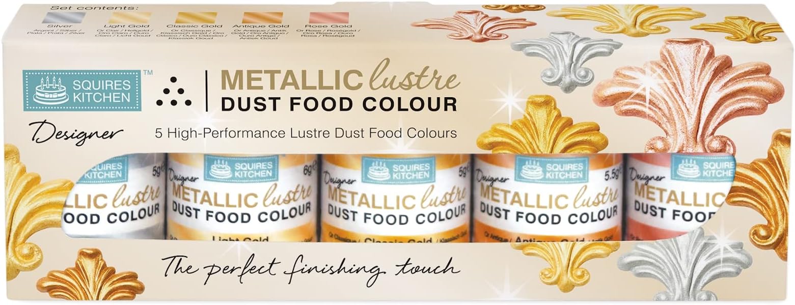 Squires Kitchen Designer Metallic Lustre Set - Pack of 5