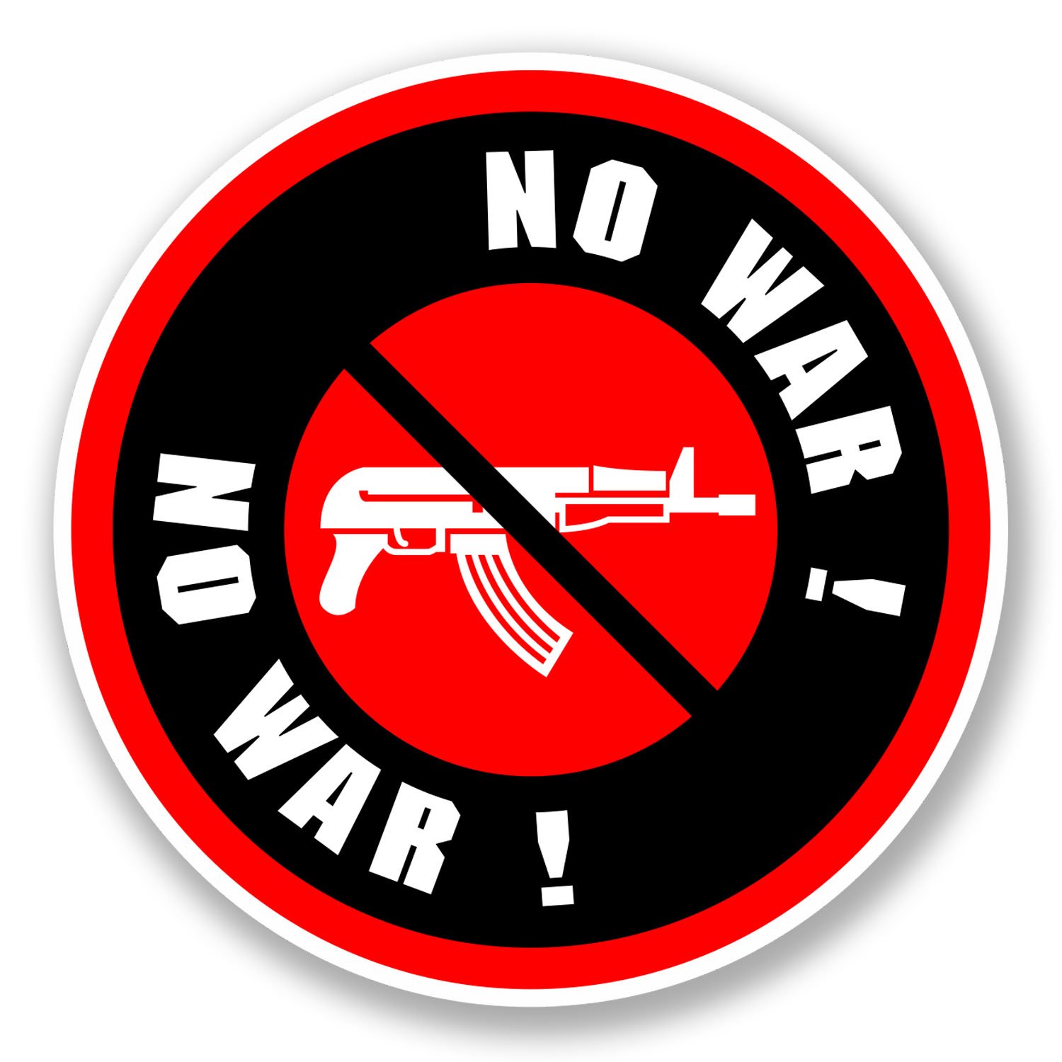 2 x 10cm No War Vinyl Decal Sticker Army Bumper Sticker Laptop Peace Sign #5738 (10cm x 10cm)