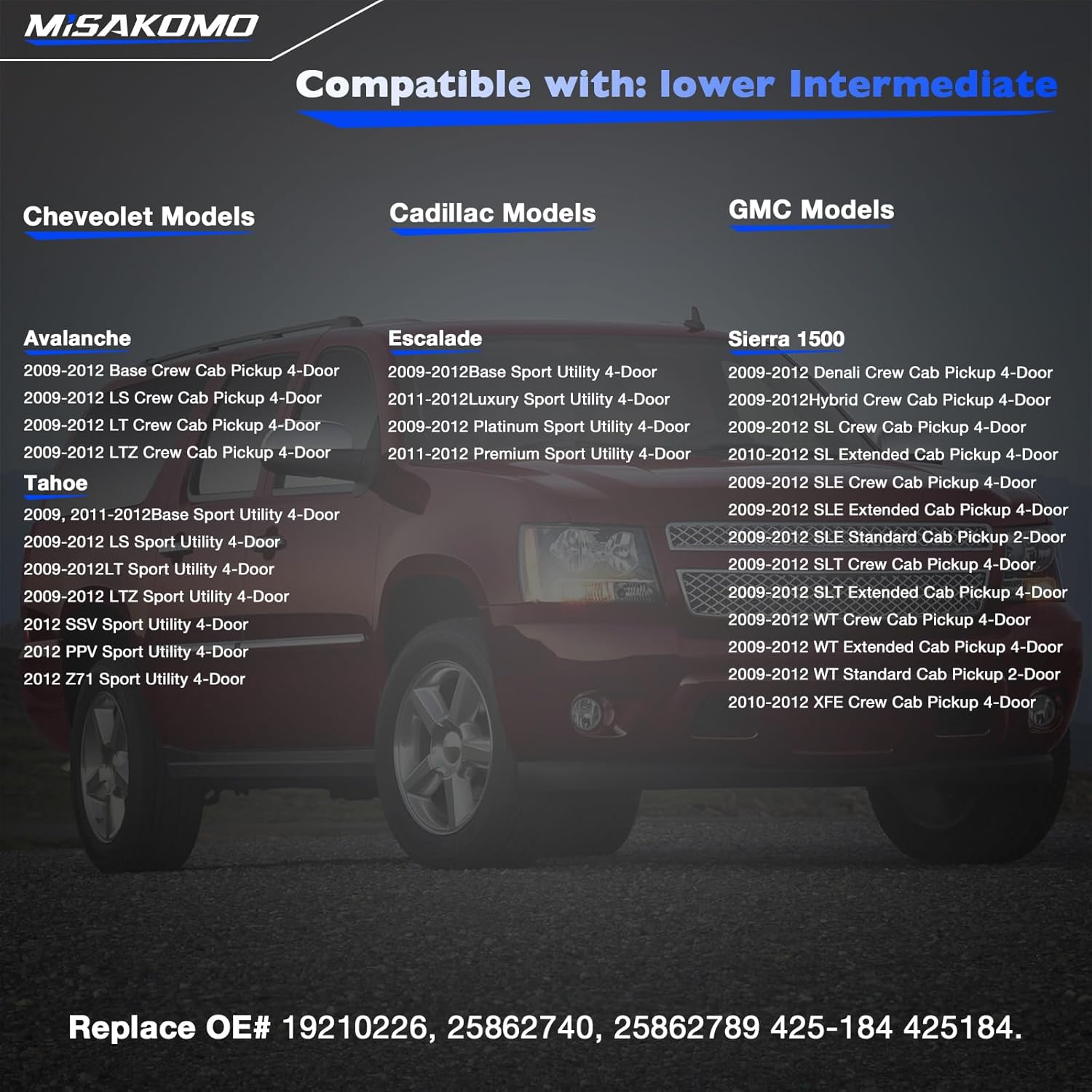 Steering Column Shaft Compatible with Cadillac Escalade/ESV/EXT，Chevrolet Cheyenne/Suburban/Silverado 1500/ Avalanche/Tahoe，GMC/Sierra/Sierra 1500/ Yukon，Replace# 425-184 19210226