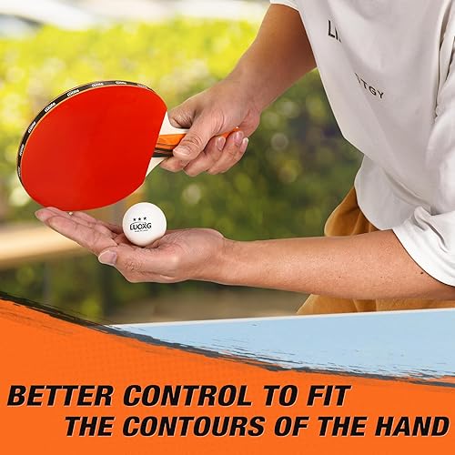 Miniatura 7 de Juego de 4 palas de ping pong, palas y pelotas de ping pong, juego de raquetas de tenis de mesa adecuadas para juegos en interiores y exteriores,