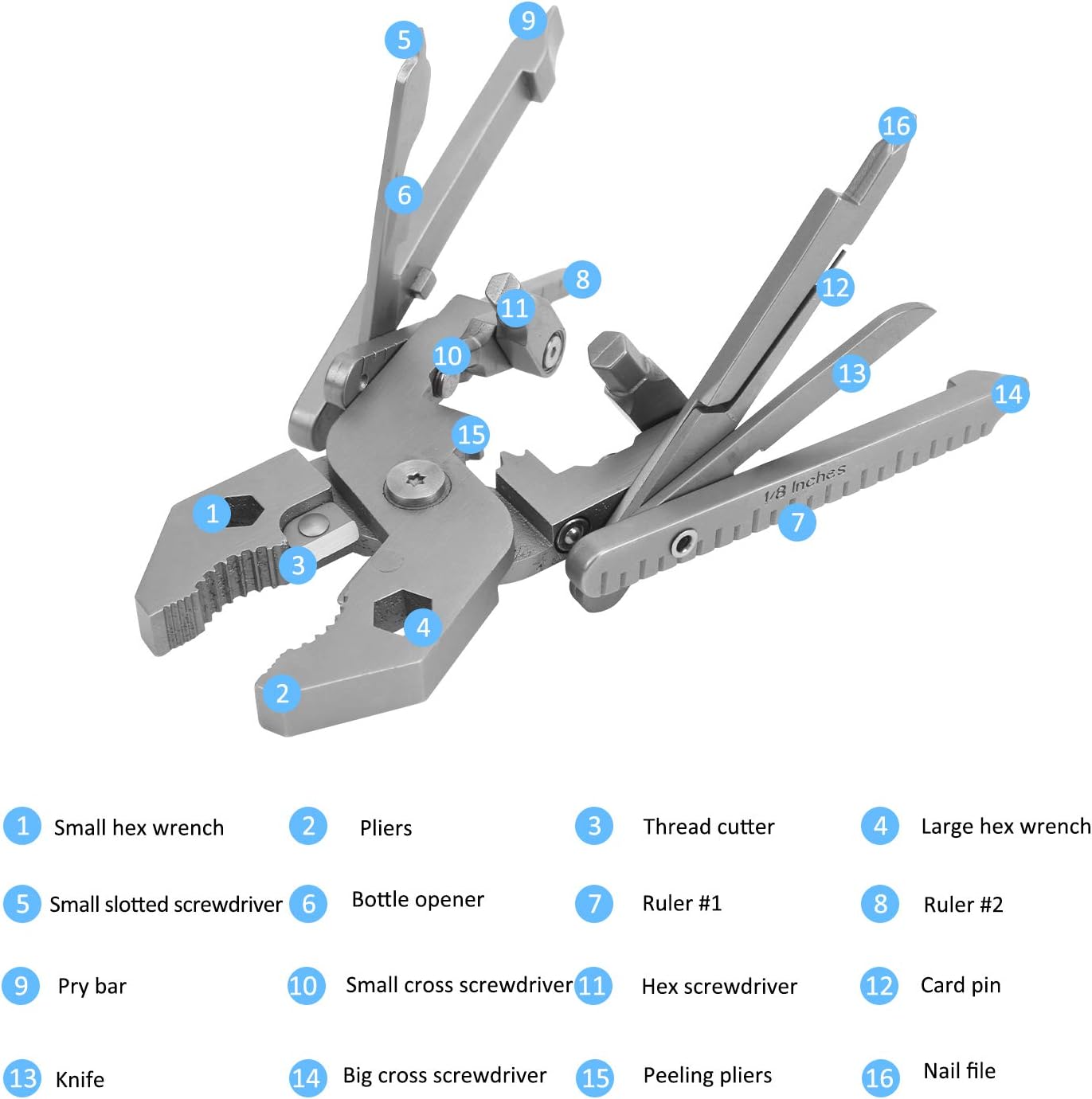 Universal Pliers,Multitool Pliers Lightweight,for Adventur, Camping, Picnic and Fishing, Etc Carry and Storage Safely