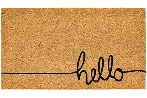 mDesign Hello Coir and Rubber Doormat