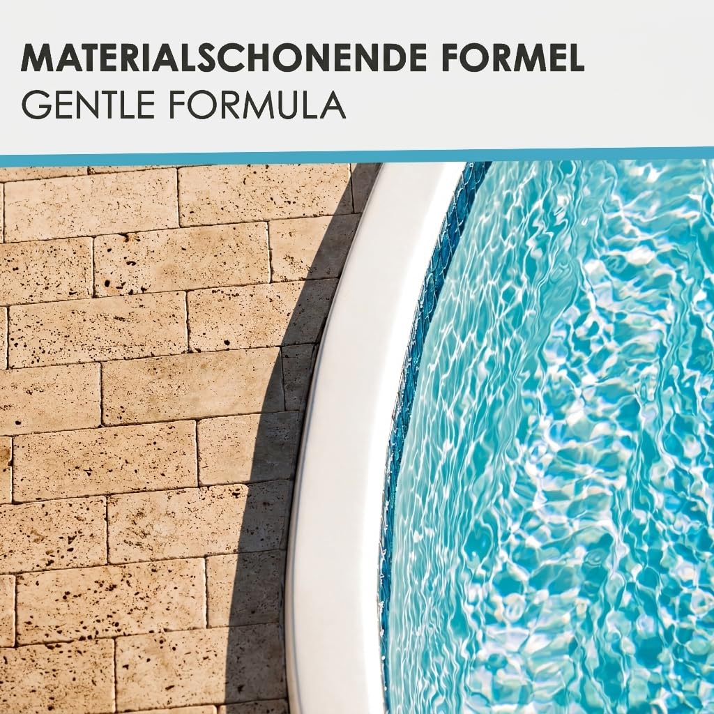 Hocheffektiver Pool Randreiniger alkalisch 5L | Poolrandreiniger für Folienpools | Effektiver Pool Folienreiniger | Beckenrandreiniger Pool für Fliesen, Keramik und Folie