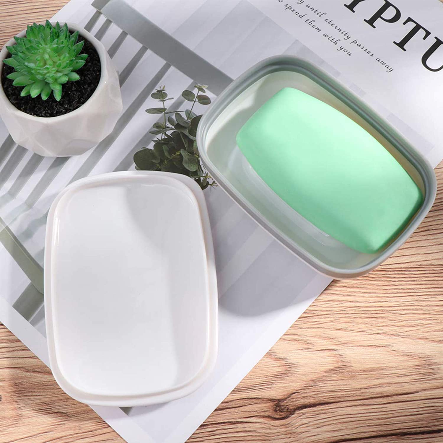 Boîte à Savon Voyage Lot De 2 - Anti-Fuite, Portable Avec Couvercle Pour Camping/Sport