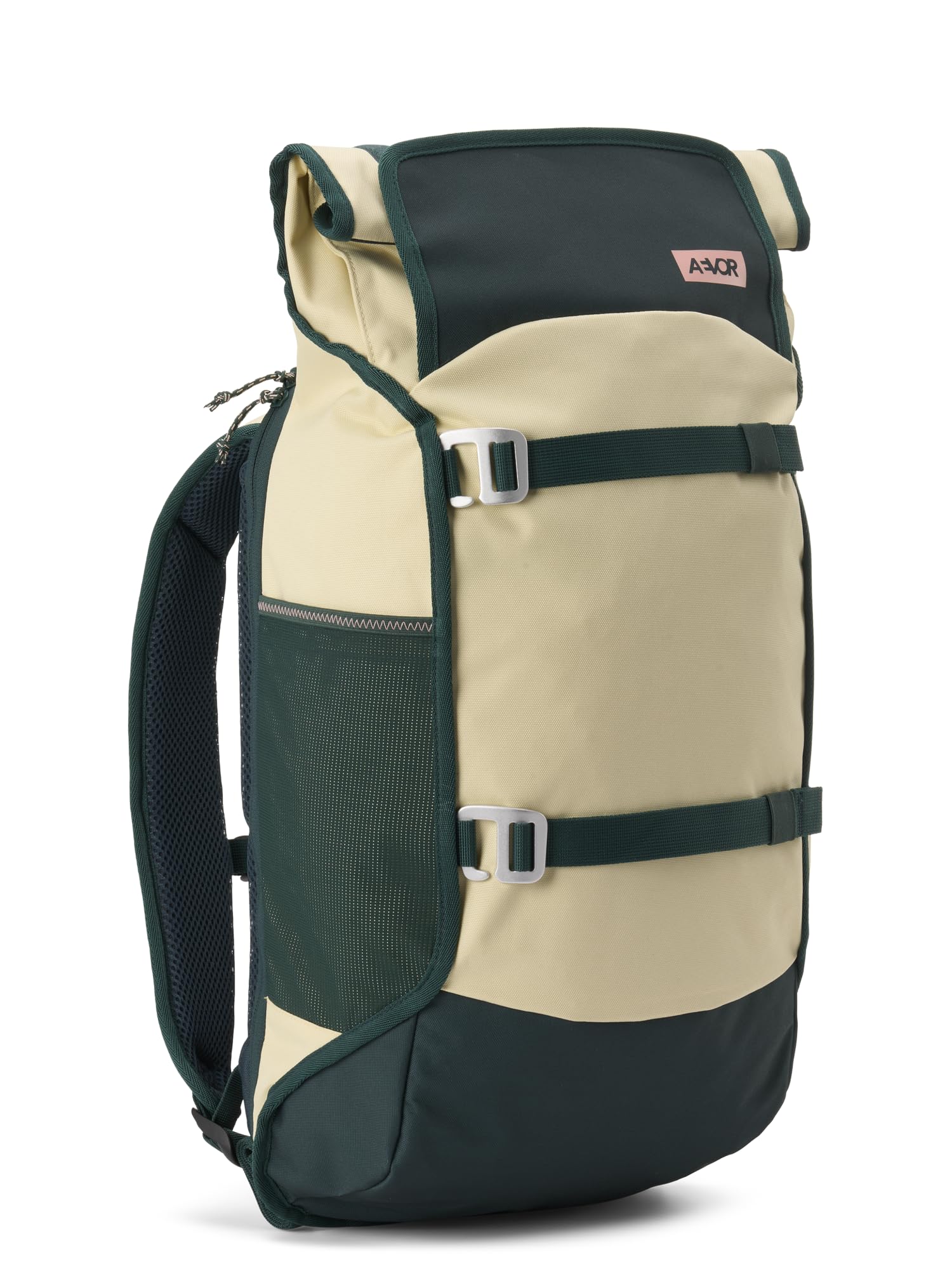 AEVOR Trip Pack, Roll-Top Rucksack, 31x18x50cm, Banana Split Beige, Unisex, Recyceltes Polyester, 26-33L, Wasserabweisend, Gepolstertes 15" Laptopfach