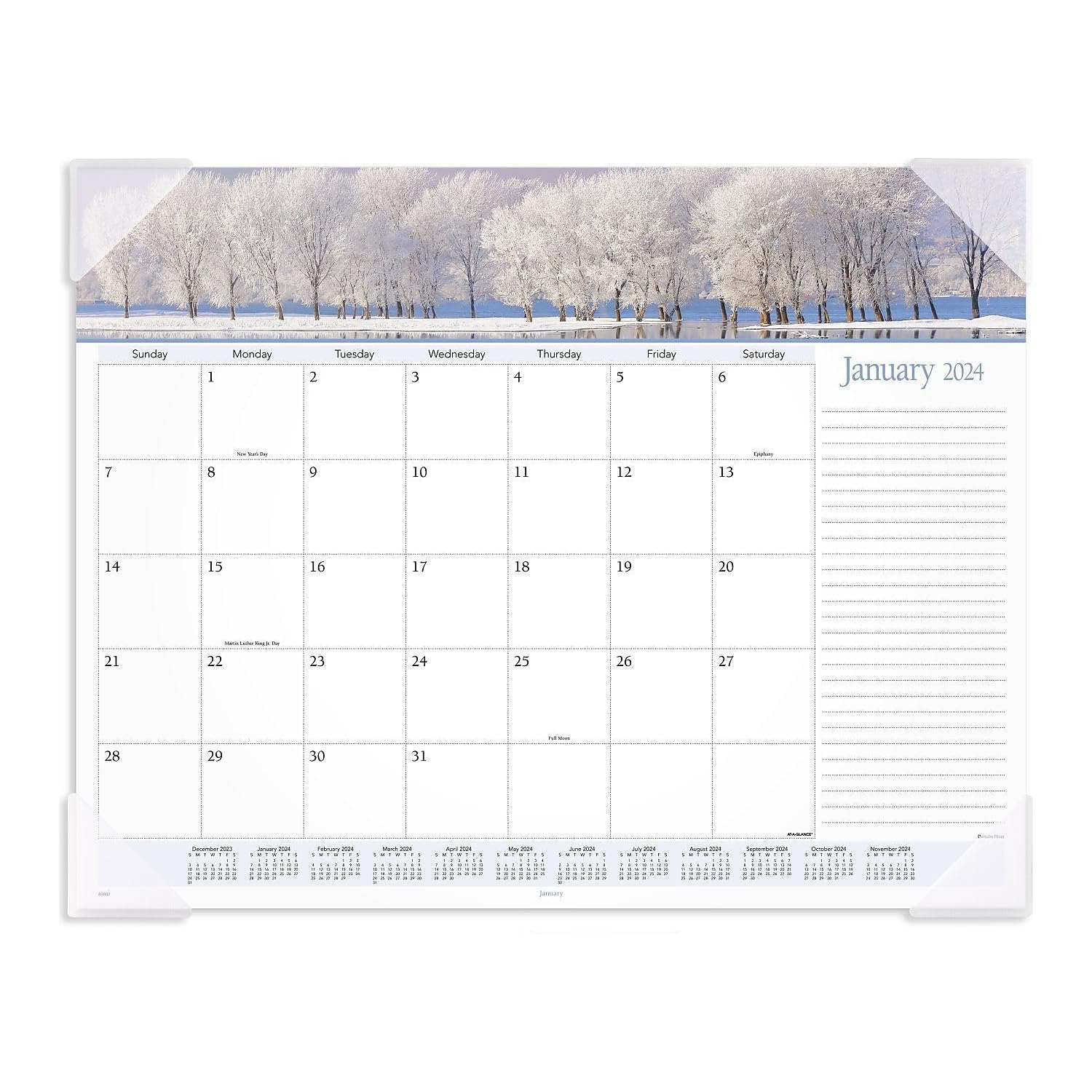 2024 AT-A-GLANCE® Panoramic Landscape Monthly Desk Pad Calendar, 21-3/4" x 17", January To December 2024, 89802( 2 packs )