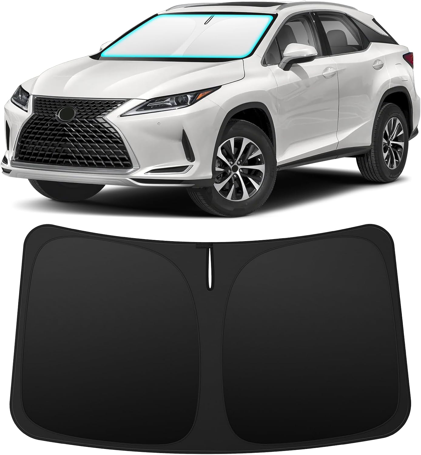 INSAUTO Foldable Windshield Sun Shade for Lexus RX 2016-2022, Heat & UV Protection Car Sunshade with Storage Bag, Keep Interior Cool & Easy Installation Sunshade for 2016-2022 Lexus RX