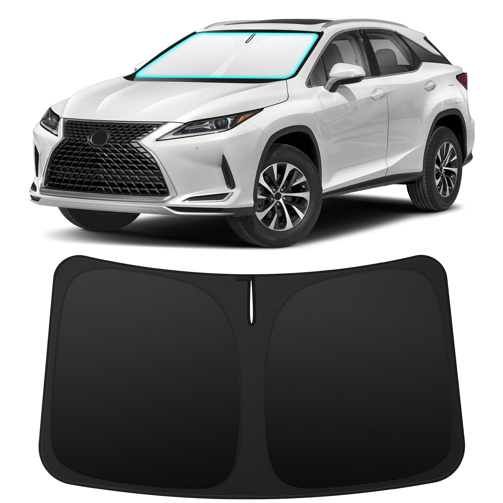 INSAUTO Foldable Windshield Sun Shade for Lexus RX 2016-2022, Heat & UV Protection Car Sunshade with Storage Bag, Keep Interior Cool & Easy Installation