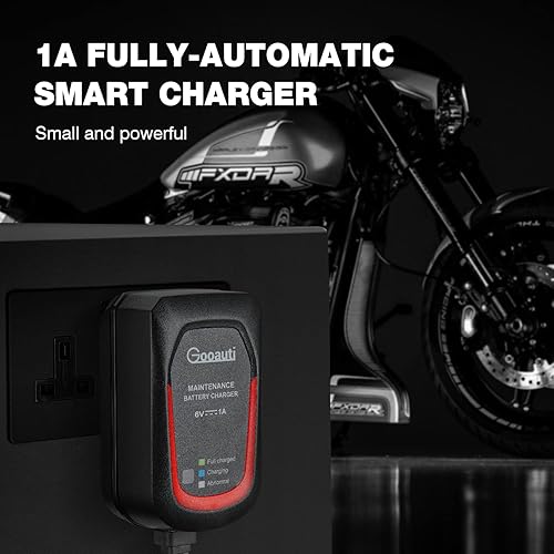 Miniatura 2 de GOOAUTI V3 - Cargador de goteo de 1A para motocicleta, cargador de batería completamente automático de 6 V para automóvil con reparación de pulso,
