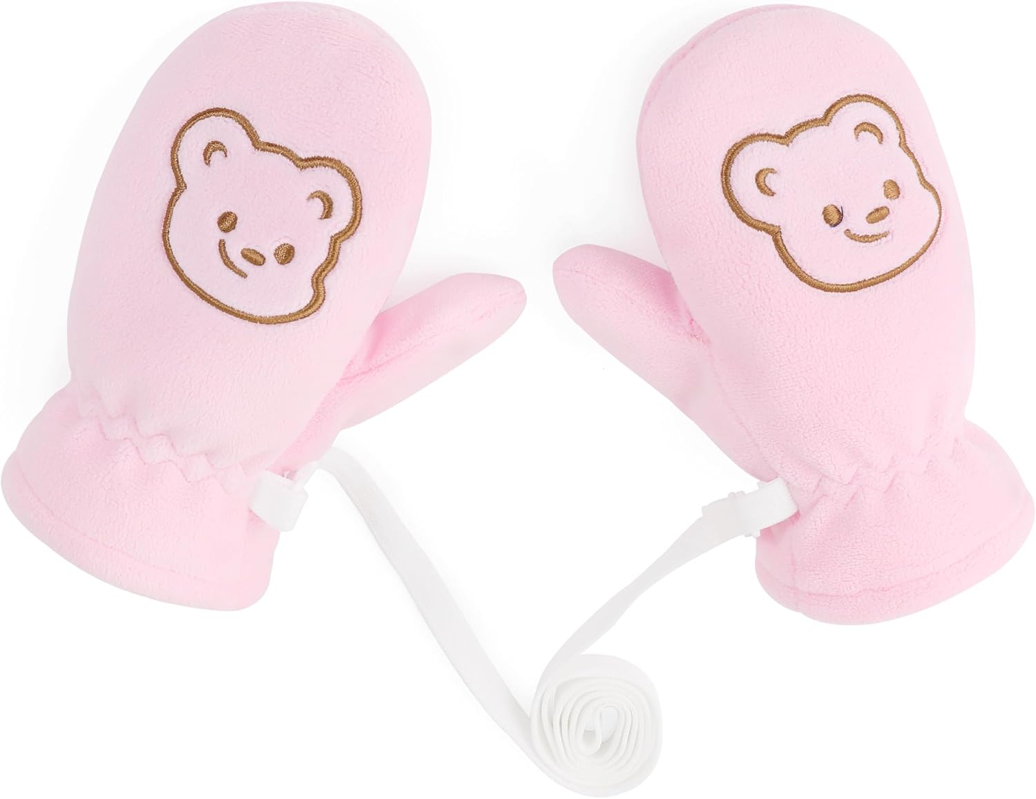 Baby Boys Mitts 100% Virgin Wool Winter Snow Gloves Waterproof Thermal Fleece Lined with Detachable Leash
