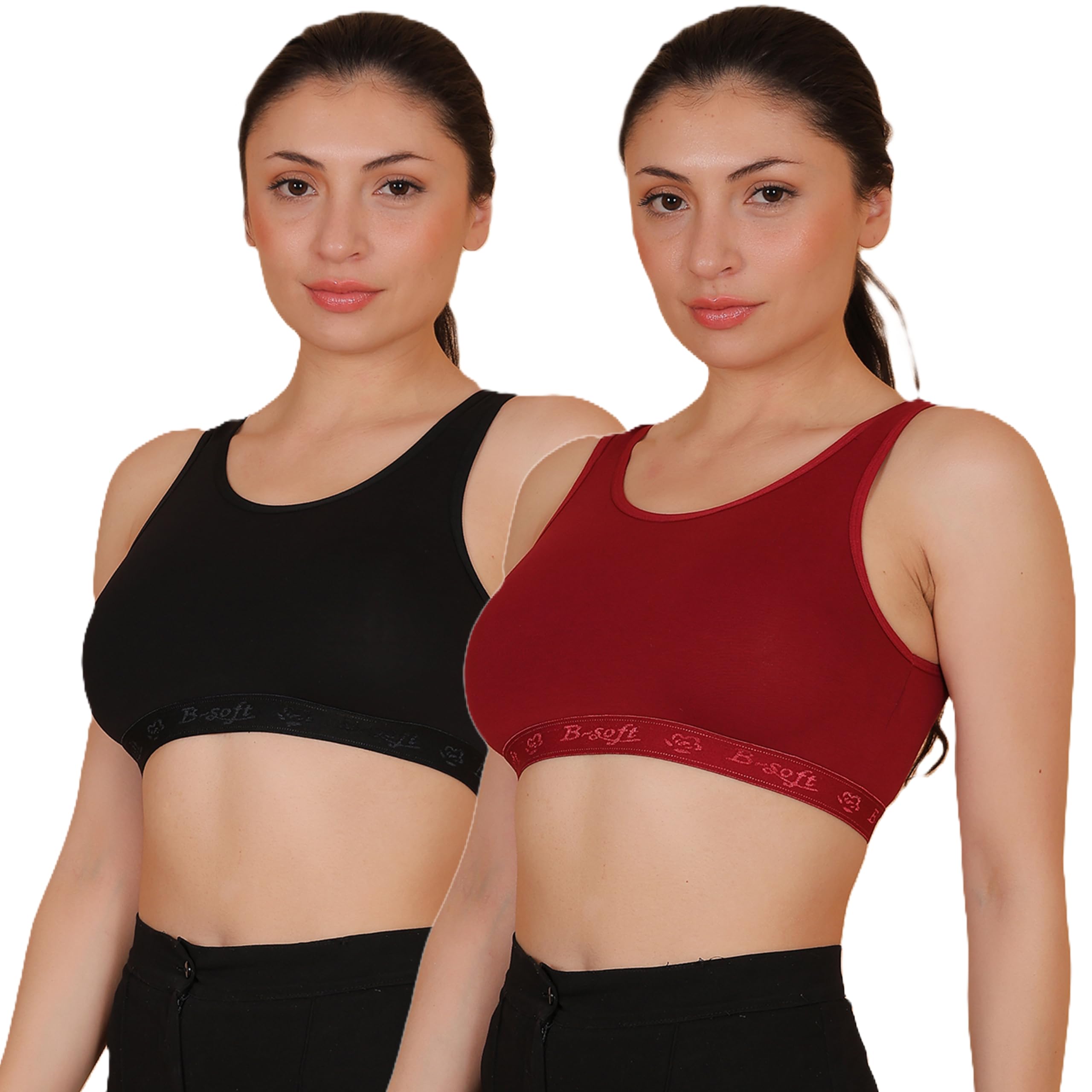 Cotton Lycra Sports Bra for Women | Daily Use | Non-Wired | Non-Padded | Seamless Bra | Full Coverage | Suitable for Gym,Yoga,Workout-image-18