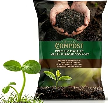 Improved Water Retention Multi Purpose Compost Bags With Nutrient Rich Formula Perfect For Gardening, Plants & Tubs 50 Litre Bag