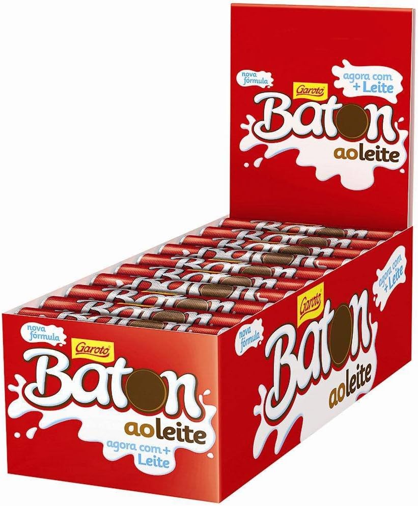 Milk Chocolate 30x0.56oz. - Chocolate ao Leite 30x16g - Baton - Garoto - 16.93oz. (480g)