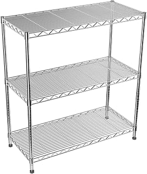 Adjustable 3-Tier Metal Wire Shelves,35.4x17.7 x36.5(WxDxH)