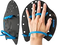 Sporti Power Swim Paddles Small & Pull Buoy Set - Adjustable Straps for Lap Swimming, Technique & Strength Training Adults Kids