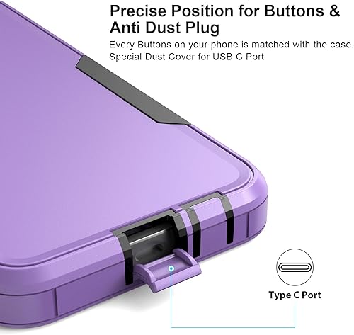 Miniatura 5 de Funda para Galaxy A14 5G a prueba de golpes y caídas, protector de pantalla, resistente protección para Samsung Galaxy A14 5G (morado y negro)