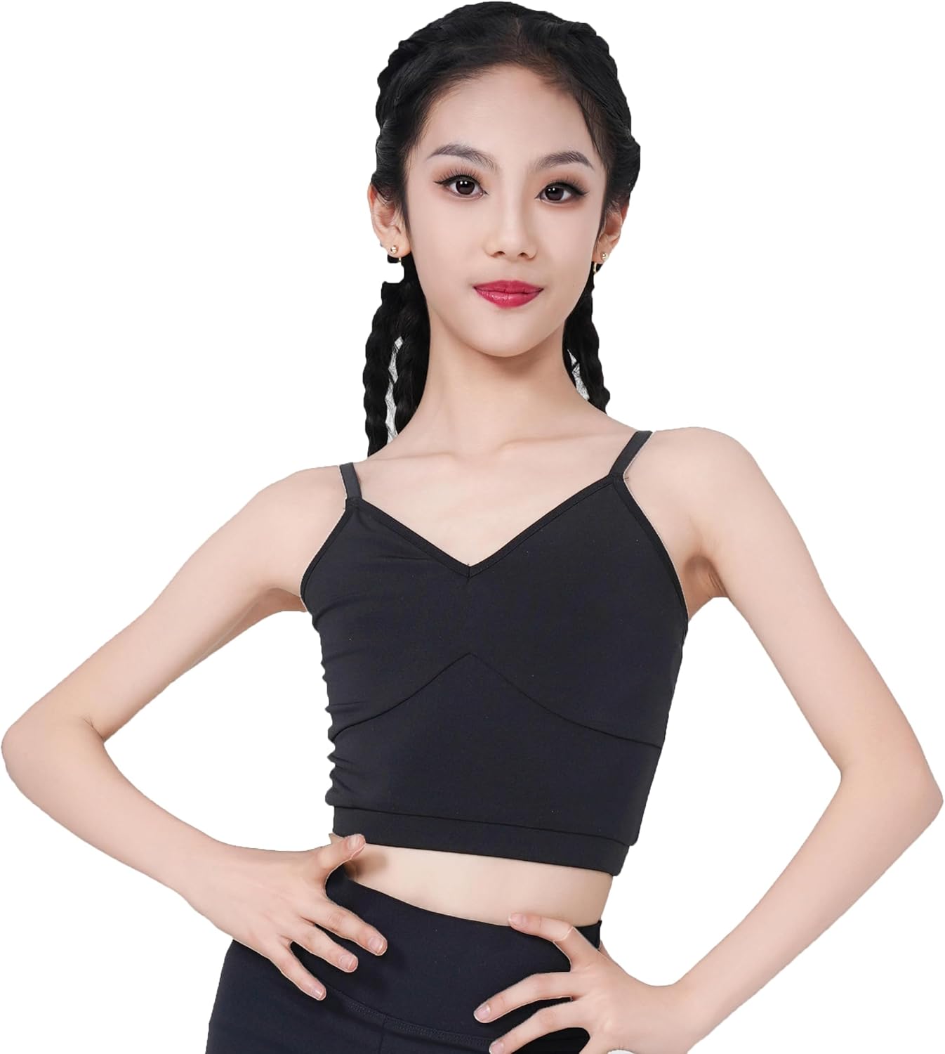 GD6047 Kid Latin Modern Ballet Ballroom Dance Professional Strap and U-Shaped Backless Tops for Girl