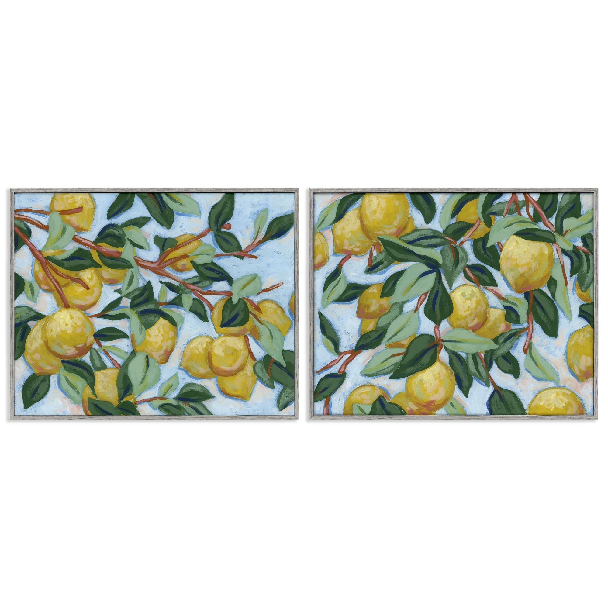 'Sunshine Lemon Tree'| 2pc Framed Giclee Art Set 2
