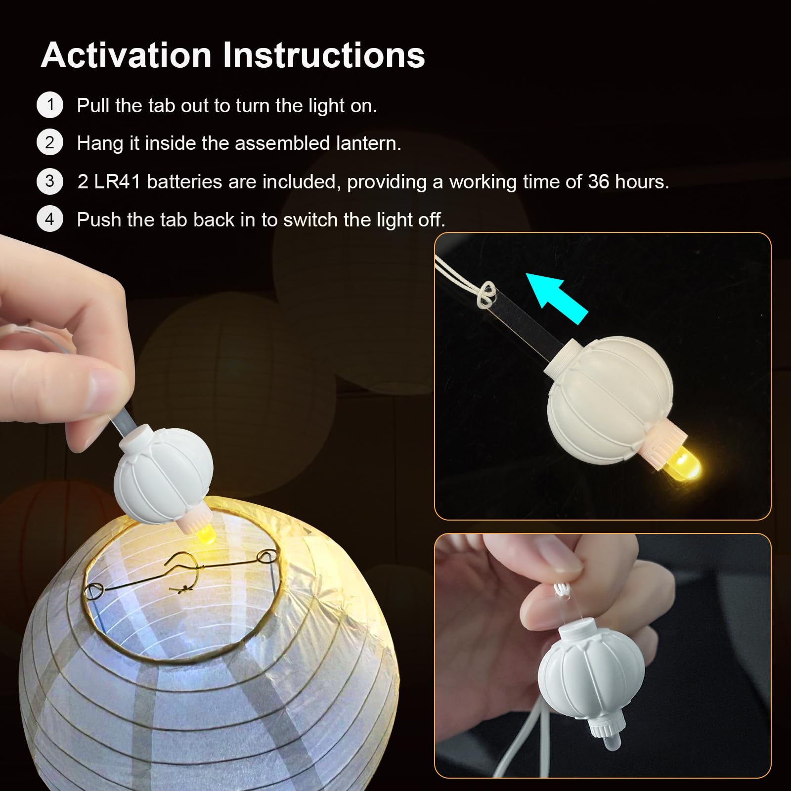 Paquete de 24 mini linternas LED – Luces pequeñas que funcionan con pilas para linternas de papel, perfectas para fiestas, cumpleaños, bodas, Halloween, decoraciones de Navidad (blanco cálido)